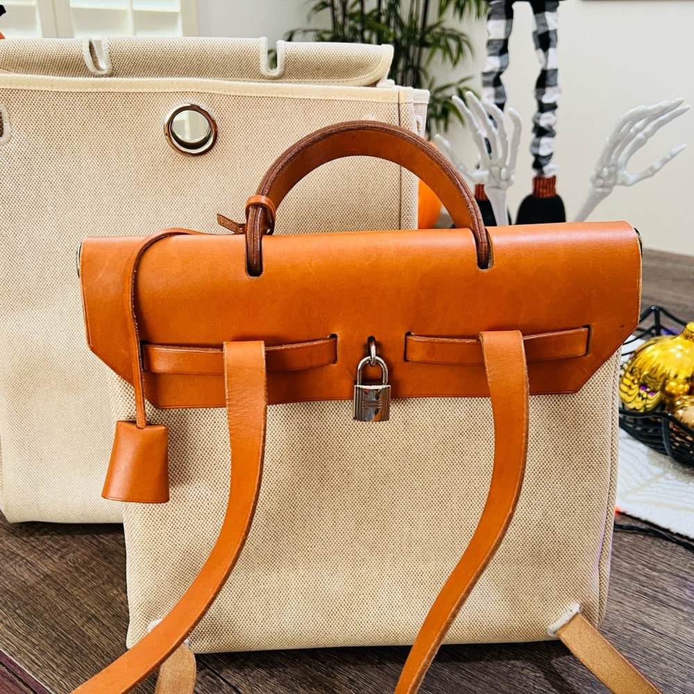 HERMES Toile Vache Calfskin Herbag - Picture 4 of 9